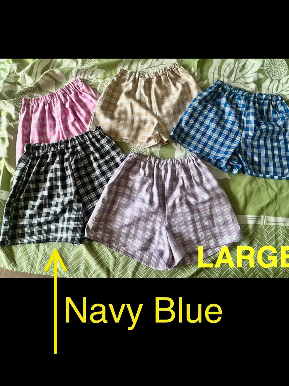 Palaka Hawaiian Elastic Waist shorts: Size: Large Color: Navy Blue